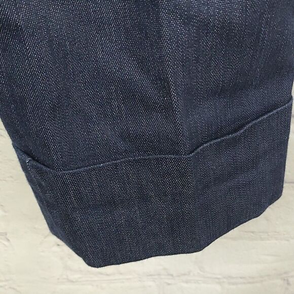 Ann Taylor LOFT Ann Crop Pants Cuffed Cropped Dark Blue Denim Trouser 👖 Capri - Picture 4 of 9